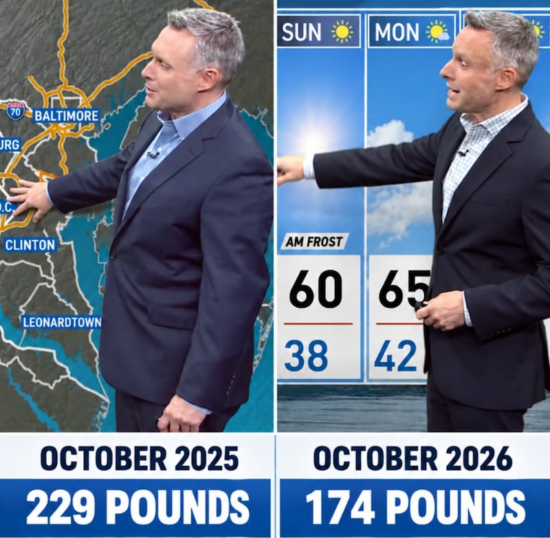 Steve Rudin posted a collage of photos of himself on air, taken a year apart.