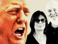 Donald Trump yelling next to Michele and Rob Reiner