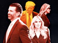 A photo illustration of Donald Jr., Donald Trump, Melania Trump, and Ivanka Trump.