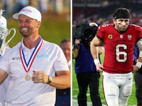 Wyndham Clark and Baker Mayfield side-by-side photos.