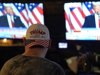 A supporter of the Republican Party attends an election watch party in Fort Lauderdale, Florida, the United States, on Nov. 6, 2024. Republican candidate Donald Trump declared victory in the 2024 U.S. presidential election early Nov. 6, 2024.