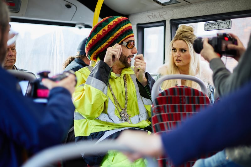 Director/Actor/Writer Sacha Baron Cohen and actor Morgana Robinson on the set of ALI G: WHO IZ I?, from Amazon MGM Studios.
Photo Credit: Annika Dop
© 2026 Amazon Content Services LLC. All Rights Reserved.