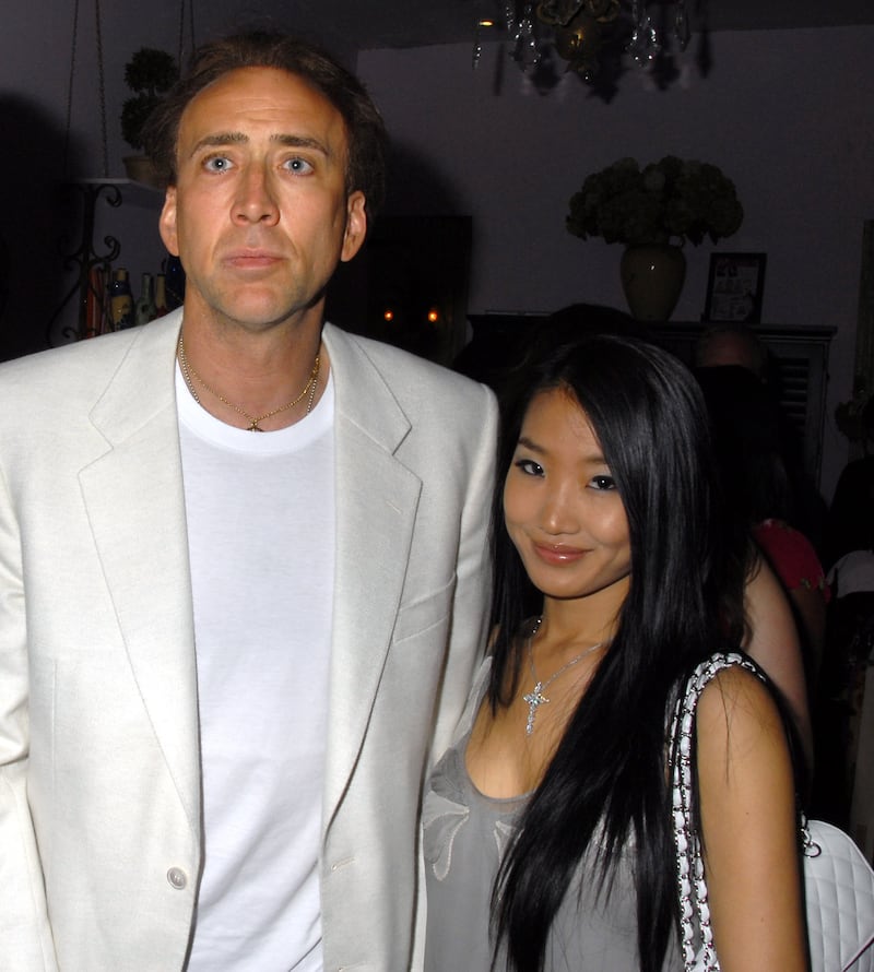 Nicolas Cage and his ex-wife, Alice Kim, are pictured at a charity event in 2007.