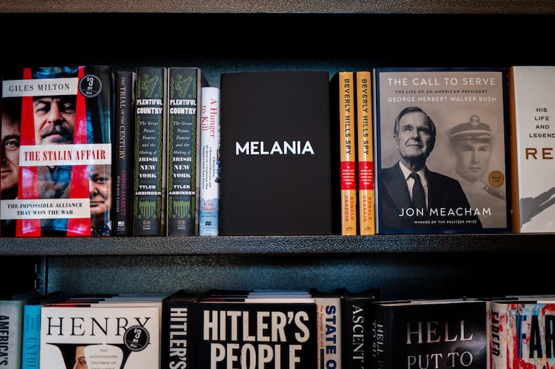 Former First Lady of the United States, Melania Trump's new book 'Melania' is displayed for sale at a Barnes & Noble bookstore on October 08, 2024 in Austin, Texas. Melania Trump's new memoir details her years as First Lady and expands on her thoughts regarding national issues including abortion rights and the 2020 Presidential election. (Photo by Brandon Bell/Getty Images)