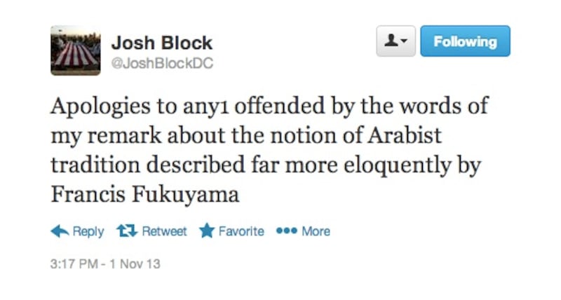articles/2013/11/01/pro-israel-activist-josh-block-attacks-u-s-foreign-service-as-working-for-arab-states/block-apology-openz_jzuoej