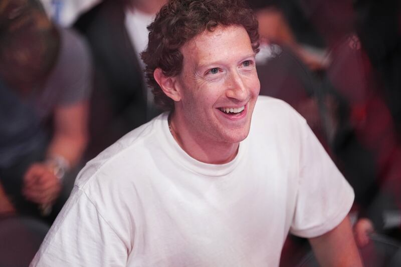 Mark Zuckerberg attends the UFC 300 event at T-Mobile Arena on April 13, 2024 in Las Vegas, Nevada.