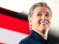 California Gov. Gavin Newsom speaks during a rally on November 08, 2025 in Houston, Texas. Gov. Newsom rallied with Democratic lawmakers just days after the passage of California's Proposition 50 to counter Gov. Greg Abbott and Texas Republicans' redistricting efforts.
