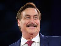 My Pillow CEO Mike Lindell speaks at the Conservative Political Action Conference (CPAC) at the Gaylord National Resort Hotel And Convention Center on February 21, 2025 in Oxon Hill, Maryland.