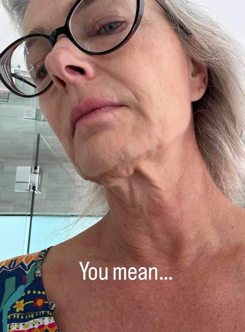 Paulina Porizkova showed her followers how her jawline and neck really look up close.
