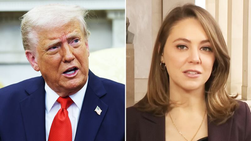 President Trump and CNN reporter Natasha Bertrand.