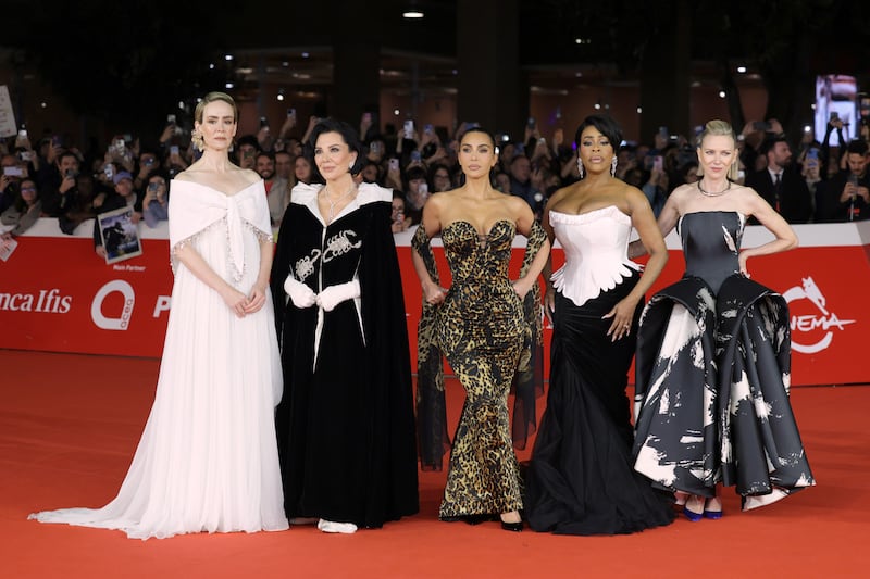ROME, ITALY - OCTOBER 24: (L-R) Sarah Paulson, Kris Jenner, Kim Kardashian, Niecy Nash and Naomi Watts attend the "All's Fair" screening during the 21st Rome Film Festival at Auditorium Parco Della Musica on October 24, 2026 in Rome, Italy. (Photo by Vittorio Zunino Celotto/Getty Images)