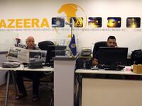 Employees work out of Al Jazeera’s Jerusalem office.