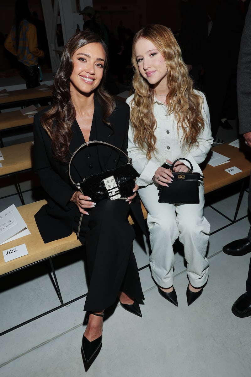 Jessica Alba and Haven Garner Warren at the front row of the Fendi fashion show during Milan Fashion Week.