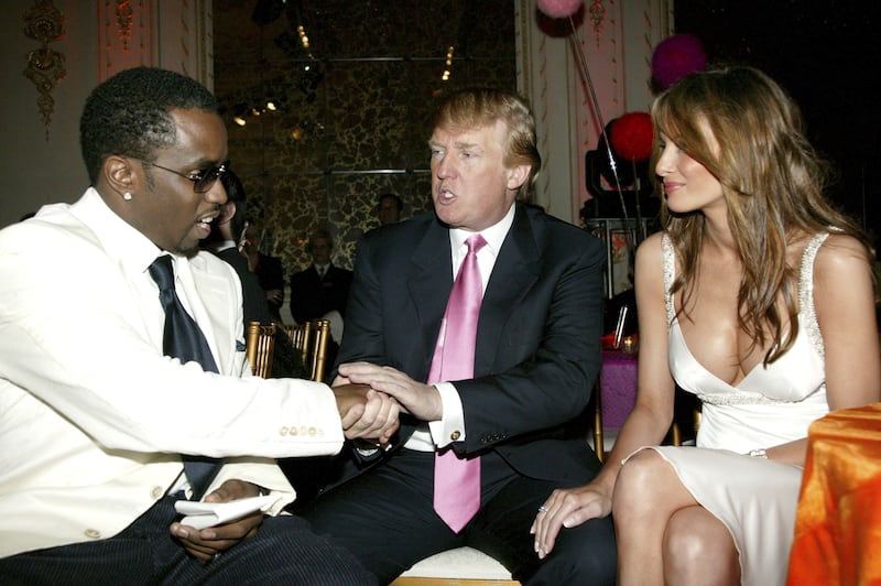 Sean "P. Diddy" Combs, Donald Trump and Melania Trump.