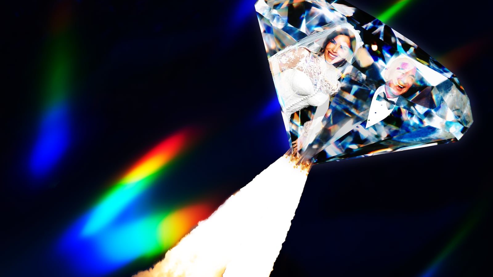 Jeff Bezos, Lauren Sanchez Bezos photo illustration