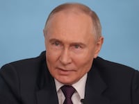 Russian President Vladimir Putin meets with the representatives of the management of global news agencies as part of the St. Petersburg International Economic Forum (SPIEF), at Lahta Center on June 05, 2024 in St.Petersburg, Russia.