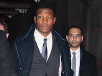 Jonathan Majors is seen leaving court on Dec. 8, 2023, in New York, New York.