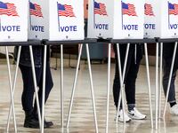 Voters cast their ballots at Northern High School in the midterm election, in Detroit, Michigan, in November 2022.