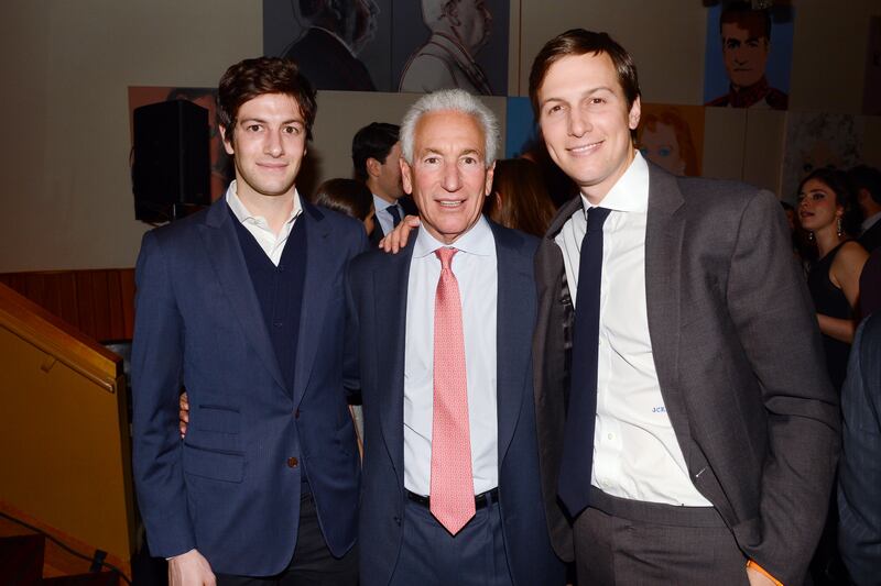 (l to r) Josh Kushner, Charles Kushner and Jared Kushner, April 1, 2014 in New York.