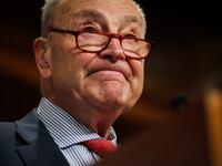 Senate Minority Leader Chuck Schumer speaks in the U.S. Capitol on March 06, 2025 in Washington, DC.