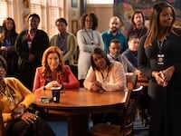 A production still of the cast of Abbott Elementary.
