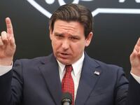 Florida Gov. Ron DeSantis delivers remarks at NeoCity Academy in Kissimmee, Florida, on Jan. 26, 2024.