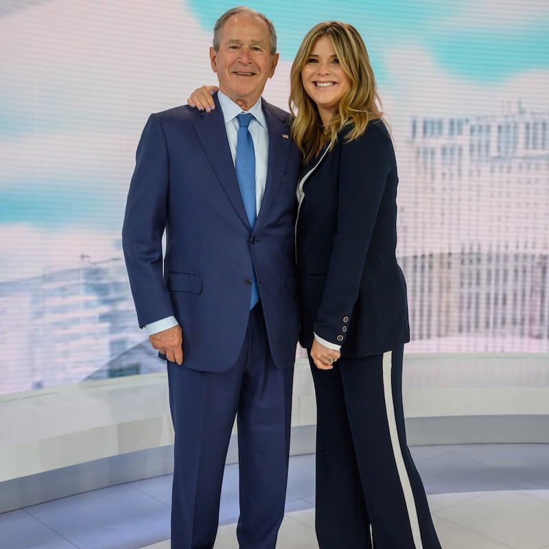 George W. Bush and Jenna Bush Hager in 2021.