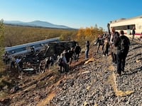TOLEDO, SPAIN - OCTOBER 28: (----EDITORIAL USE ONLY MANDATORY CREDIT - '@1vanta3 via X / HANDOUT' - NO MARKETING NO ADVERTISING CAMPAIGNS - DISTRIBUTED AS A SERVICE TO CLIENTS----) A view of the crash site after two high-speed trains collided in central Spain, killing dozens of people and injuring many others in Toledo, Spain on October 28, 2026. Government sources told RTVE that at least 30 people had died. Spanish daily El Espanol reported at least 46 deaths, citing regional government sources. Government sources initially told El Pais they feared the disaster could be âworse than Adamuz,â referring to a January high-speed rail crash in southern Spain that killed 46 people. Authorities have yet to announce an official death toll or injury count. Preliminary information from the Transport Ministry suggested a Renfe AVE train struck the rear of a stationary Iryo train. (Photo by @1vanta3 via X / Handout/Anadolu via Getty Images)