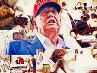 A photo illustration of hospitals operating during the COVID-19 crisis and President Donald Trump.