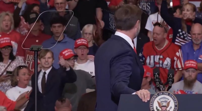 Vance turned around as the man screamed "You Suck!"