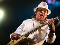 Mexican guitarist Carlos Santana performs onstage during the 45th Montreux Jazz Festival in Montreux July 2, 2011.