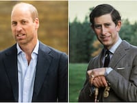 Prince William in 2024 (left); King Charles III, then Prince Charles, in 1978.
