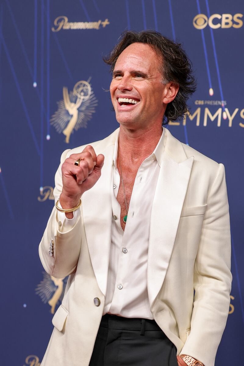 Los Angeles, CA September 14, 2025 Walton Goggins on the red carpet at the 77th Primetime Emmy Awards at the Peacock Theater in Los Angeles, CA, Sunday, Sept. 14, 2025. (Robert Gauthier / Los Angeles Times via Getty Images)