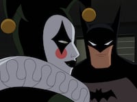 Harley Quinn and Batman in Batman: Caped Crusader.