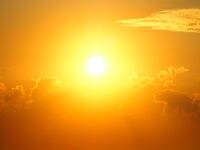 A bright sun set