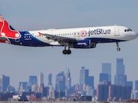 An Airbus A320 passenger aircraft of JetBlue airlines arrives at JFK International Airport in New York.