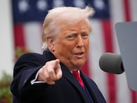 WASHINGTON, DC - APRIL 02: U.S. President Donald Trump gestures while speaking during a “Make America Wealthy Again” trade announcement event in the Rose Garden at the White House on April 2, 2025 in Washington, DC. Touting the event as “Liberation Day”, Trump is expected to announce additional tariffs targeting goods imported to the U.S. (Photo by Andrew Harnik/Getty Images)