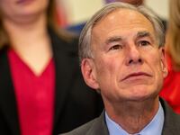 Texas Gov. Greg Abbott looks on during a news conference on March 15, 2023 in Austin, Texas. Gov. Abbott and state officials attended a news conference where they discussed the proposed Texas Helpful Incentives to Produce Semiconductors (CHIPS) Act legislation.