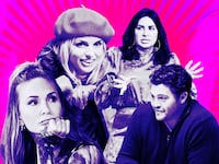 A photo illustration of Trishelle, Kate, CT, and MJ on The Traitors.