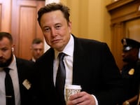 Elon Musk of DOGE arrives on Capitol Hill with his son on December 5, 2024 in Washington, DC.