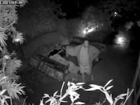 A screenshot of Capitol Police security footage shows David DePape outside the home of then-House Speaker Nancy Pelosi