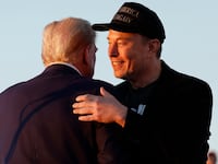 Elon Musk embraces Donald Trump