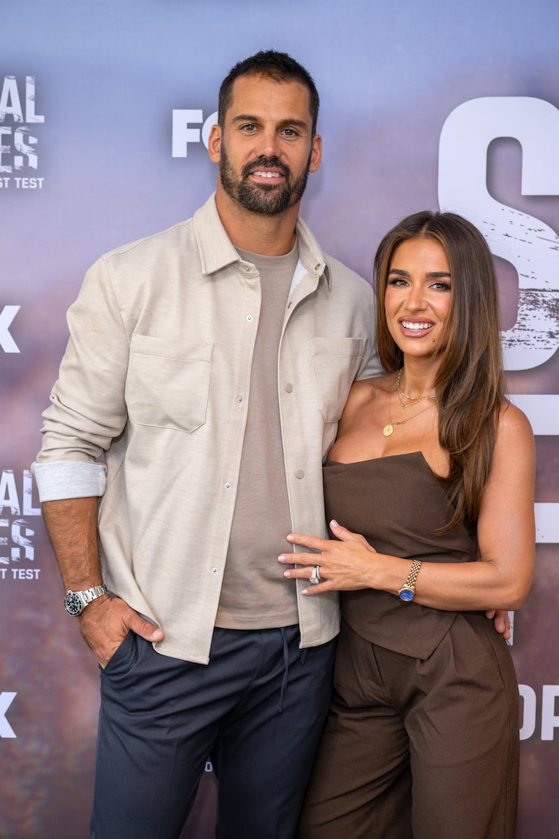 Former NFL player Eric Decker (L) and country artist Jessie James Decker attend the Fox's "Special Forces" Red Carpet at the Fox Studio Lot on September 09, 2025 in Los Angeles, California.