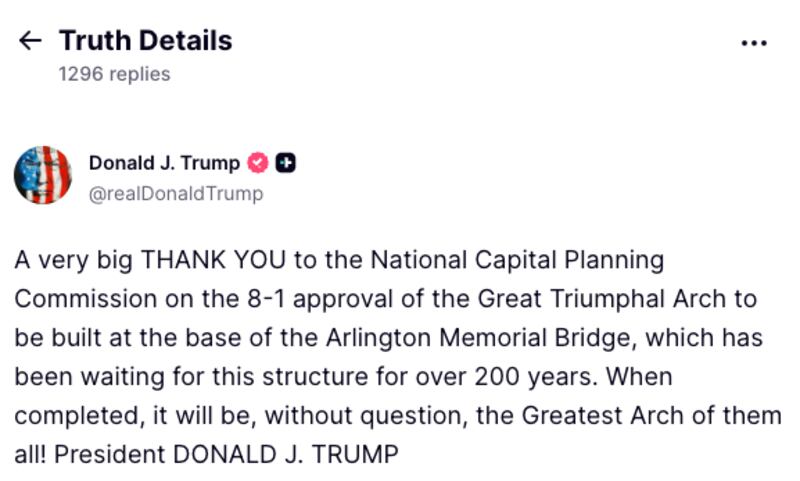 Trump Truth Social Post