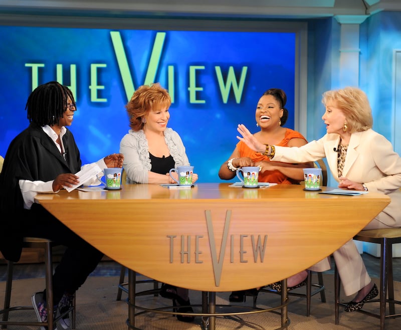 The co-hosts Whoopi Goldberg, Joy Behar, Sherri Shepherd and Barbara Walters on "THE VIEW," Thursday, April 15, 2010