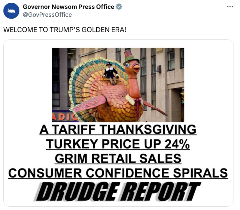 Gavin Newsom X post