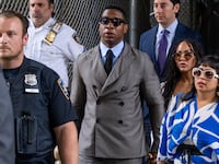 A photo of Jonathan Majors in Manhattan criminal court.