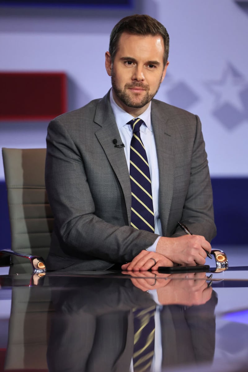 Political commentator Guy Benson appears on air during the Fox News Special prior to President Trump's Joint Address to Congress at the FOX News D.C. Bureau on March 04, 2025 in Washington, DC.