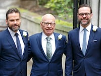 Rupert Murdoch with Lachlan and James Murdoch.