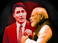 A photo illustration of Canada PM Justin Trudeau and India PM Narendra Modi.